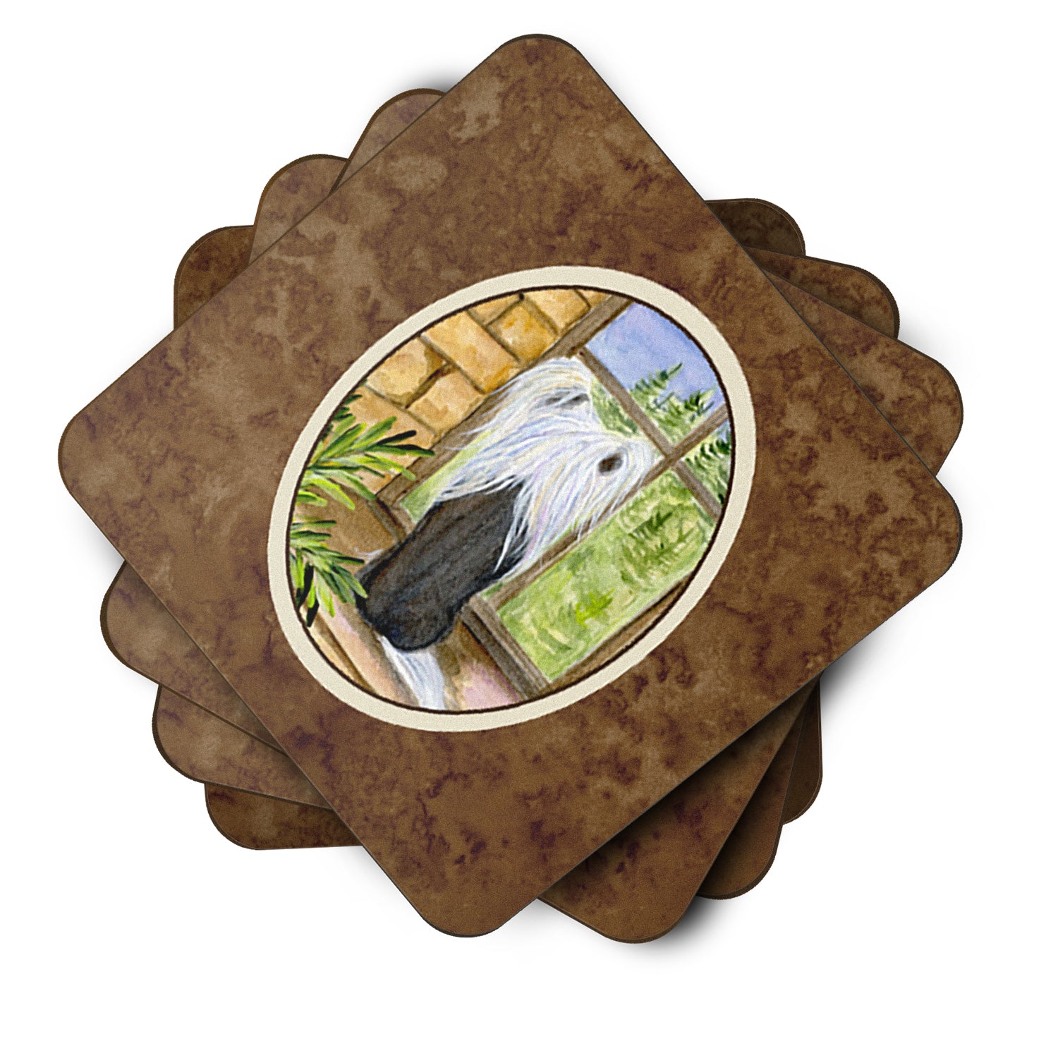 Set of 4 Chinese Crested Foam Coasters - the-store.com