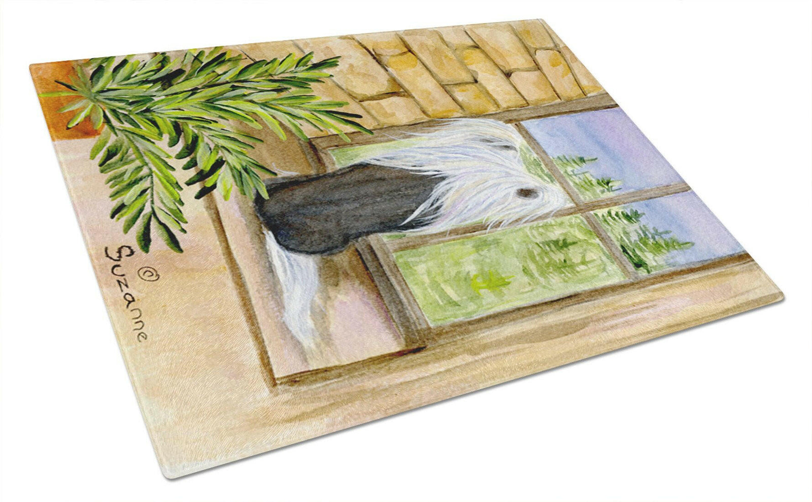 Chinese Crested Glass Cutting Board Large by Caroline's Treasures