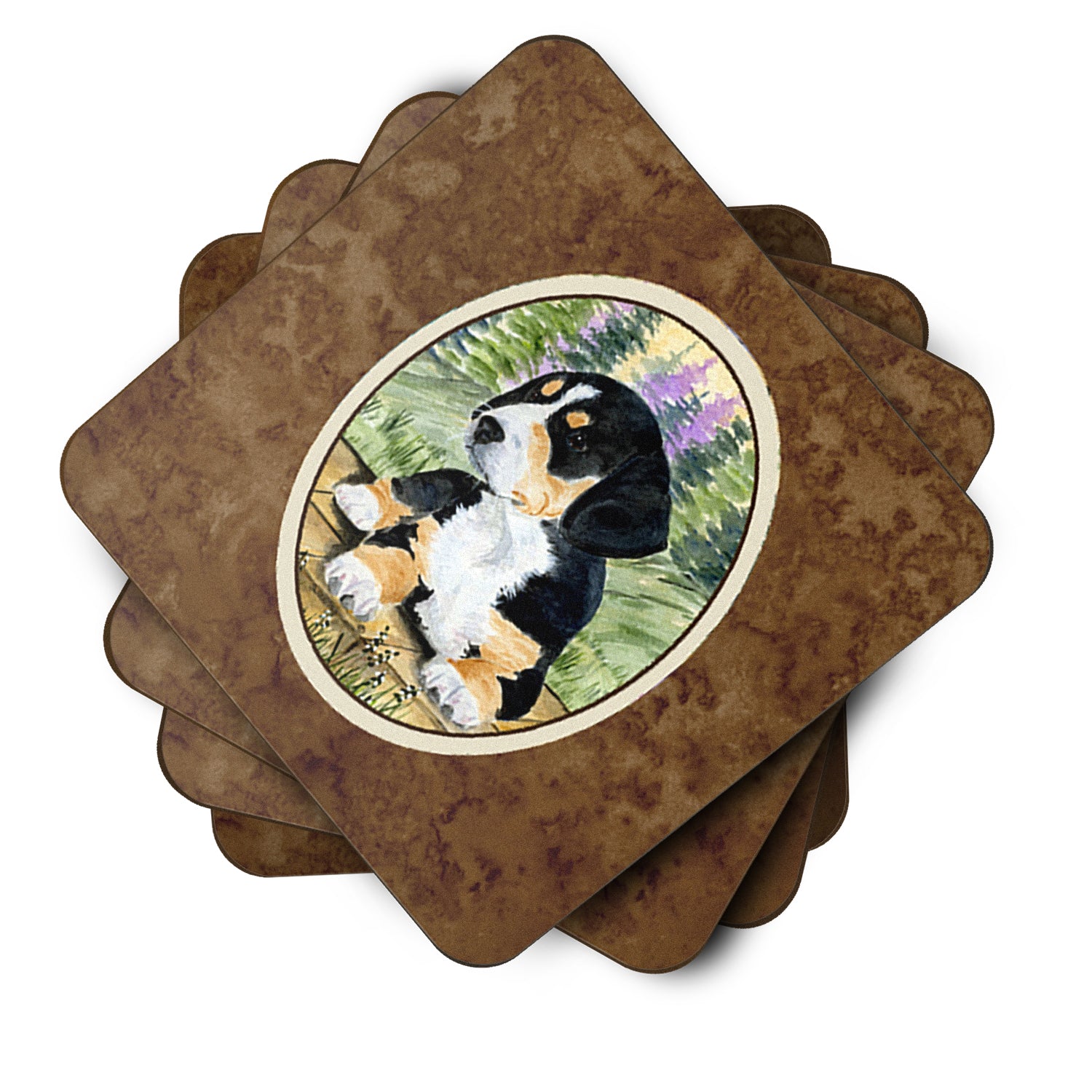 Set of 4 Entlebucher Mountain Dog Foam Coasters - the-store.com