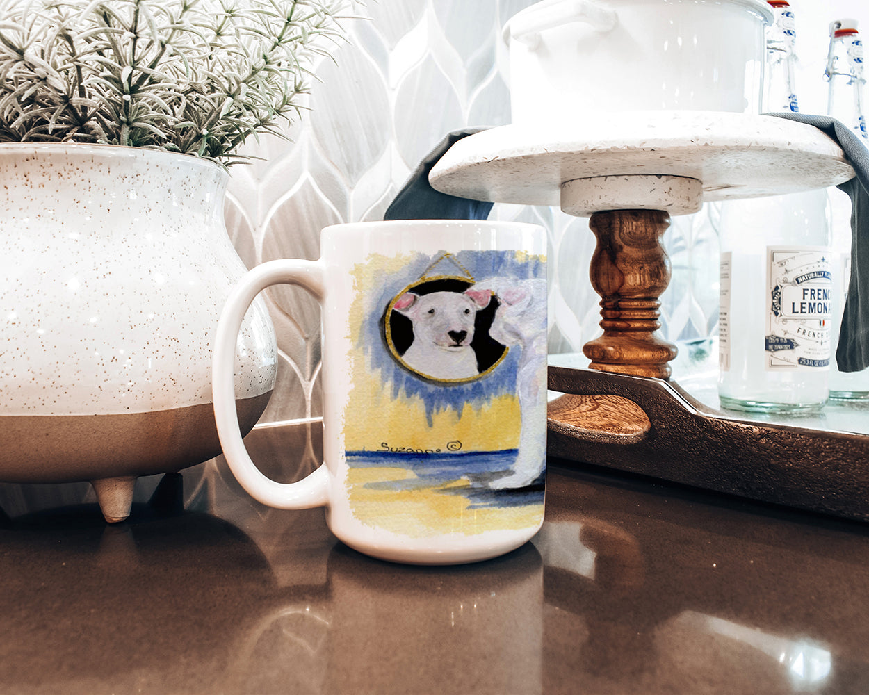 Bull Terrier Dishwasher Safe Microwavable Ceramic Coffee Mug 15 ounce SS8135CM15