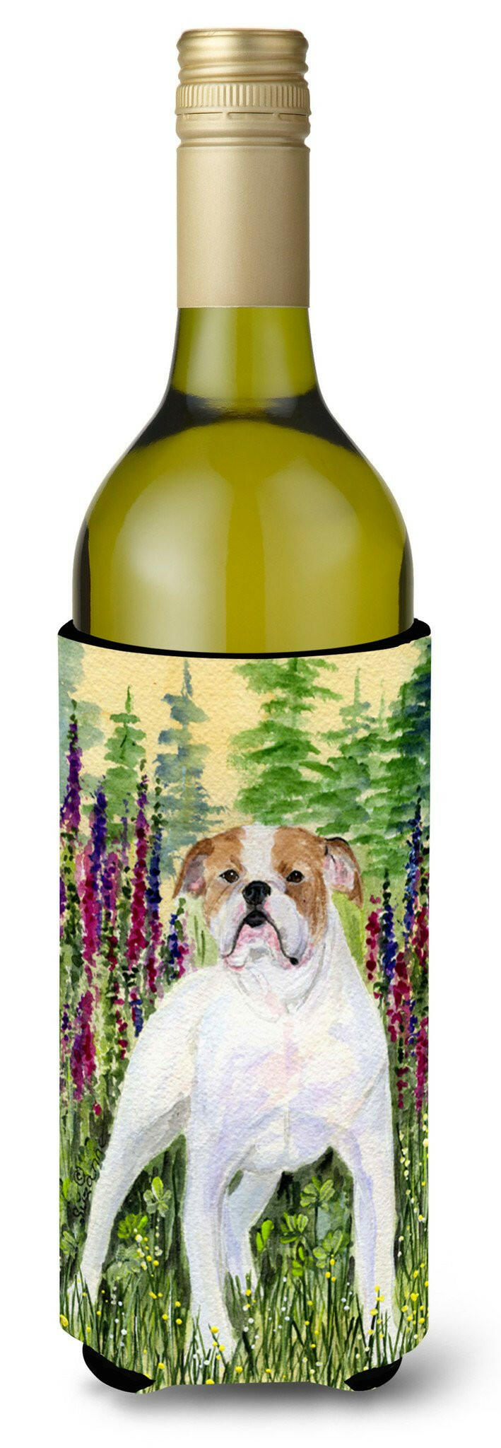 English Bulldog Wine Bottle Beverage Insulator Beverage Insulator Hugger SS8156LITERK by Caroline&#39;s Treasures