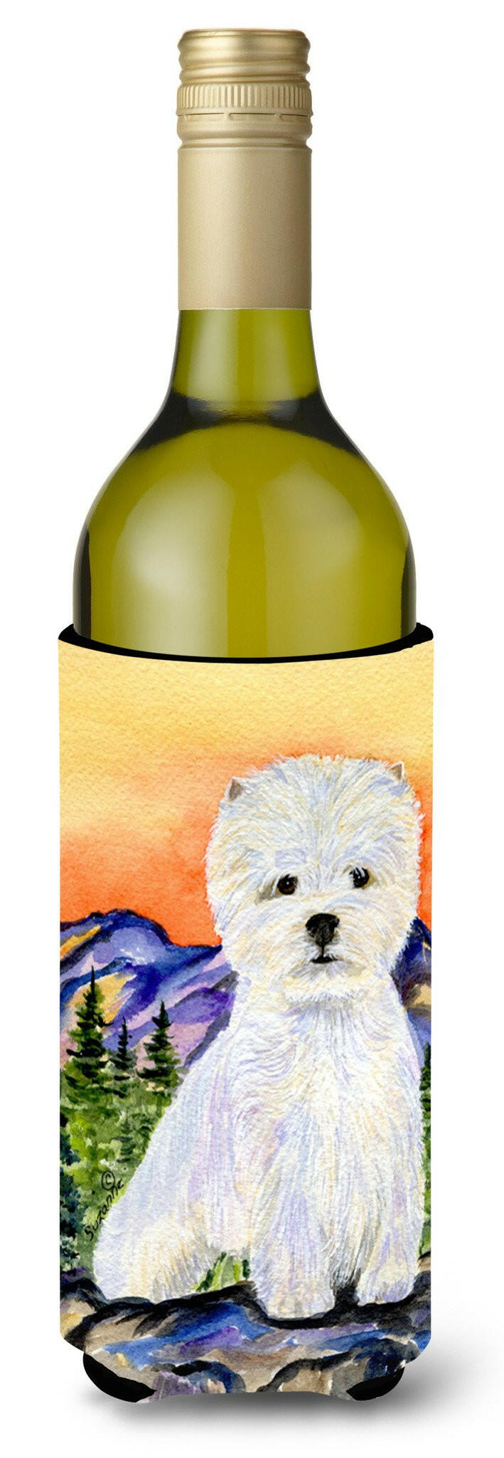 Westie Wine Bottle Beverage Insulator Beverage Insulator Hugger SS8159LITERK by Caroline&#39;s Treasures