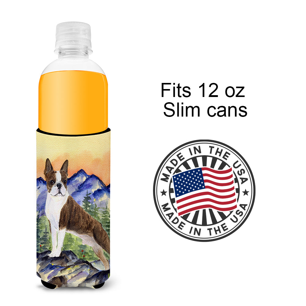 Boston Terrier Ultra Beverage Insulators for slim cans SS8162MUK.