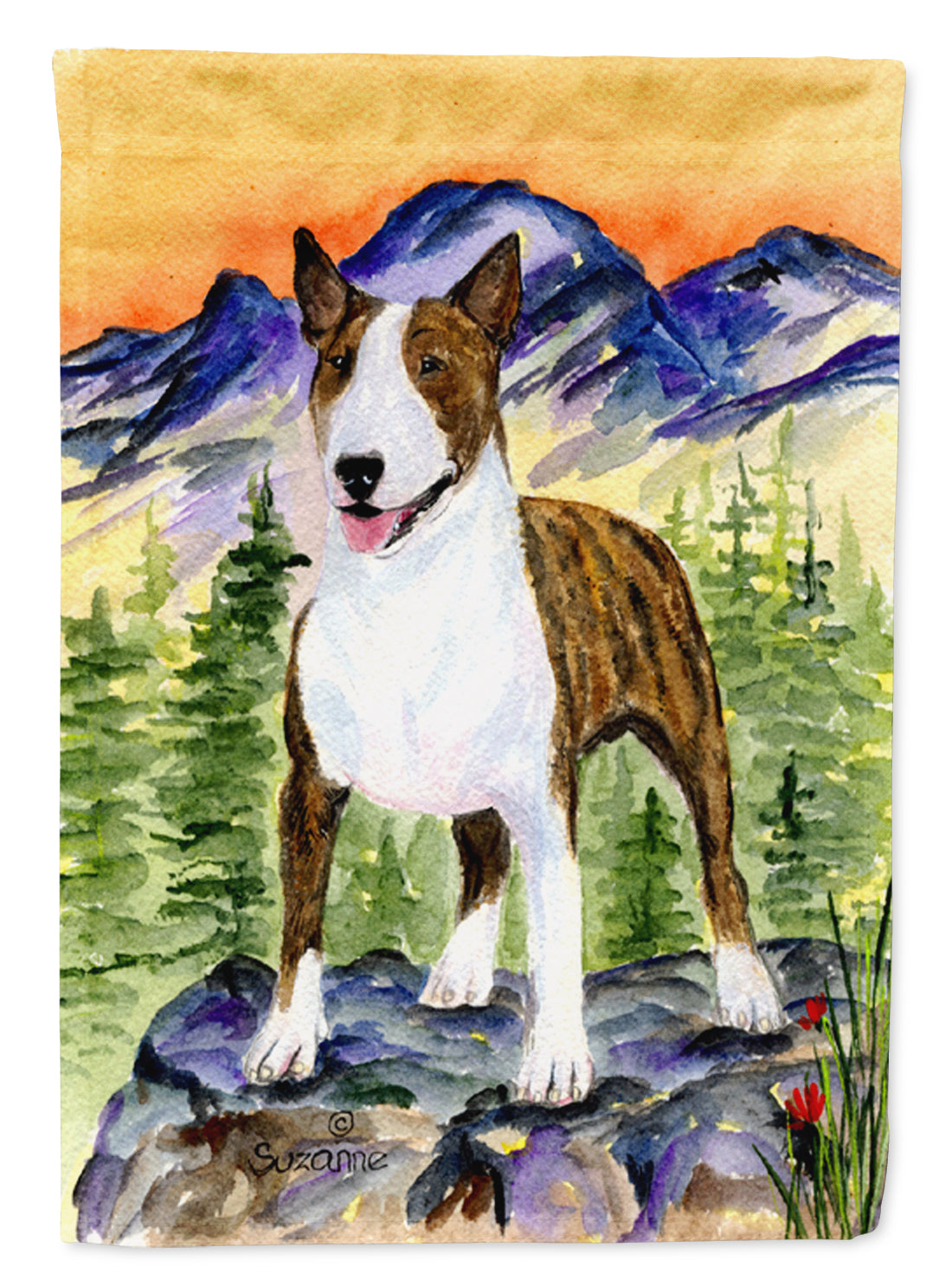 Bull Terrier Flag Canvas House Size  the-store.com.