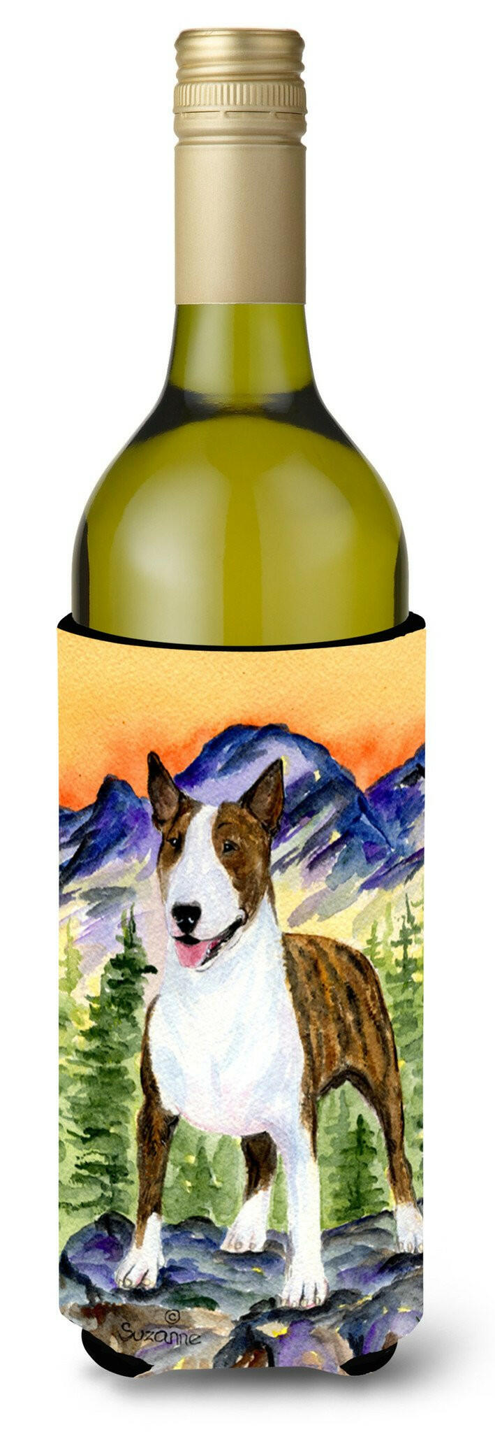 Bull Terrier Wine Bottle Beverage Insulator Beverage Insulator Hugger SS8167LITERK by Caroline&#39;s Treasures