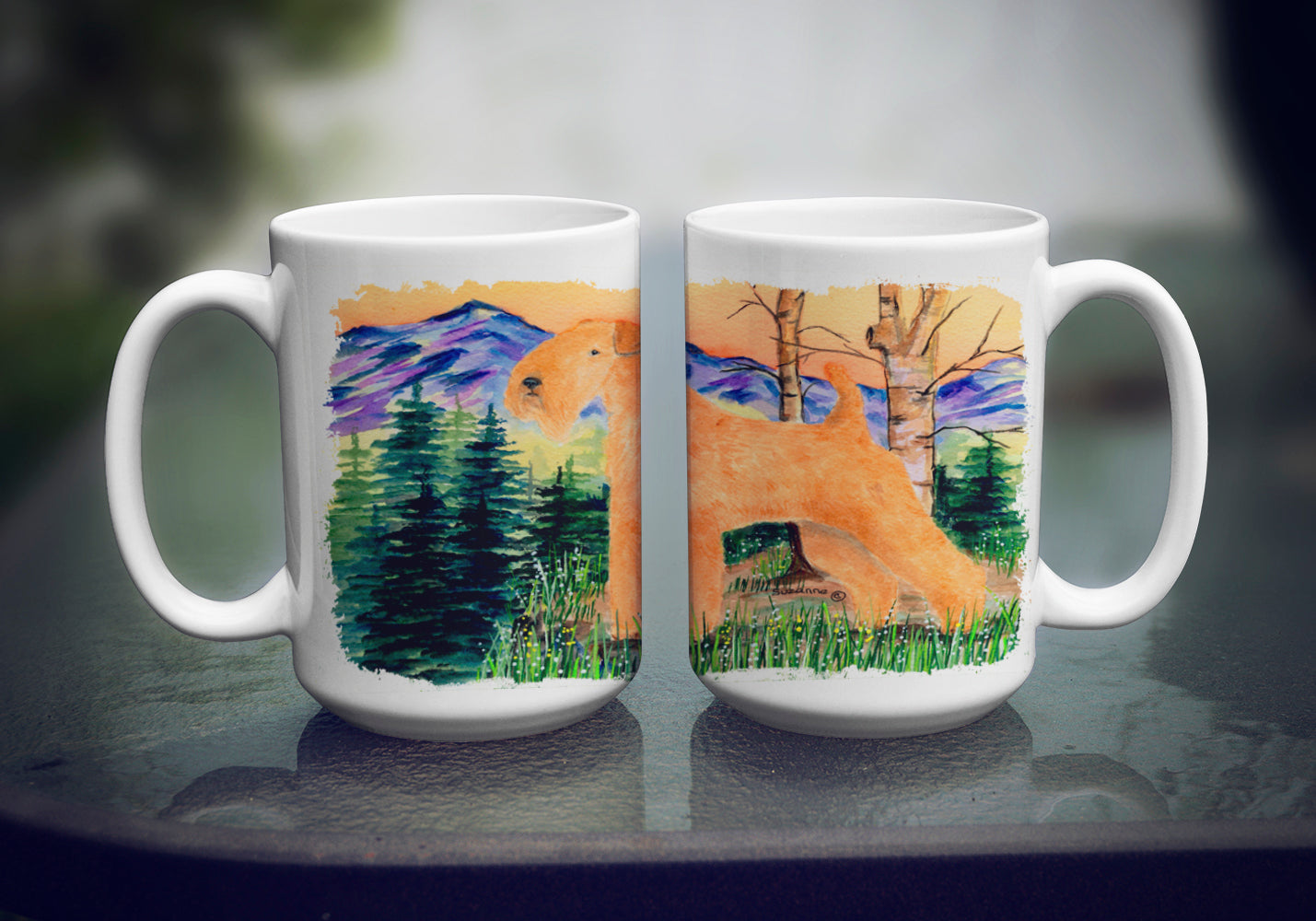 Lakeland Terrier Dishwasher Safe Microwavable Ceramic Coffee Mug 15 ounce SS8168CM15  the-store.com.