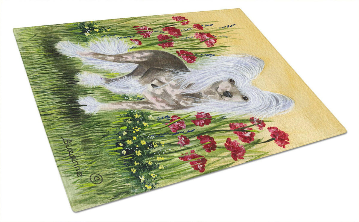 Chinese Crested Glass Cutting Board Large by Caroline&#39;s Treasures