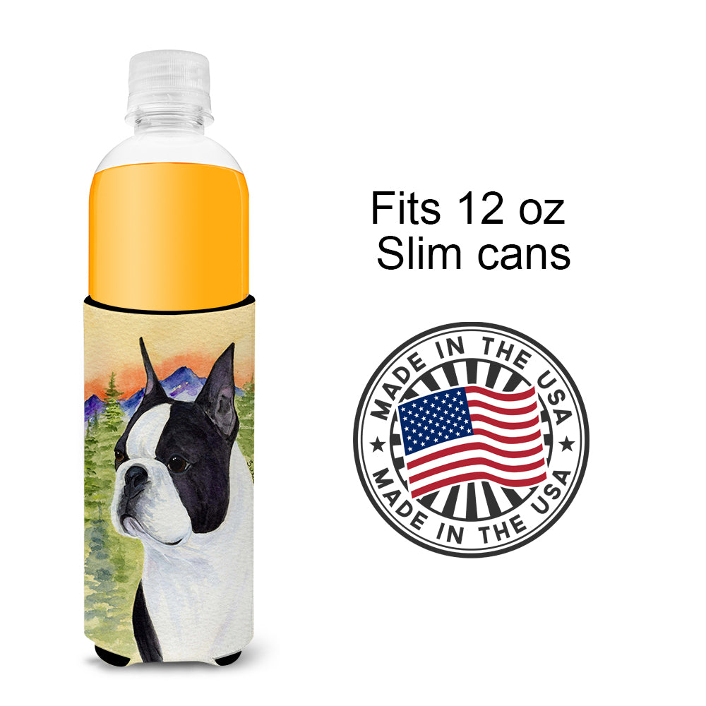 Boston Terrier Ultra Beverage Insulators for slim cans SS8187MUK.