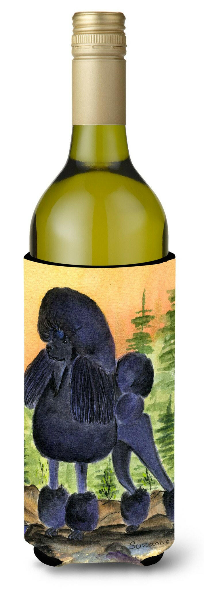 Poodle Wine Bottle Beverage Insulator Beverage Insulator Hugger SS8196BLITERK by Caroline&#39;s Treasures