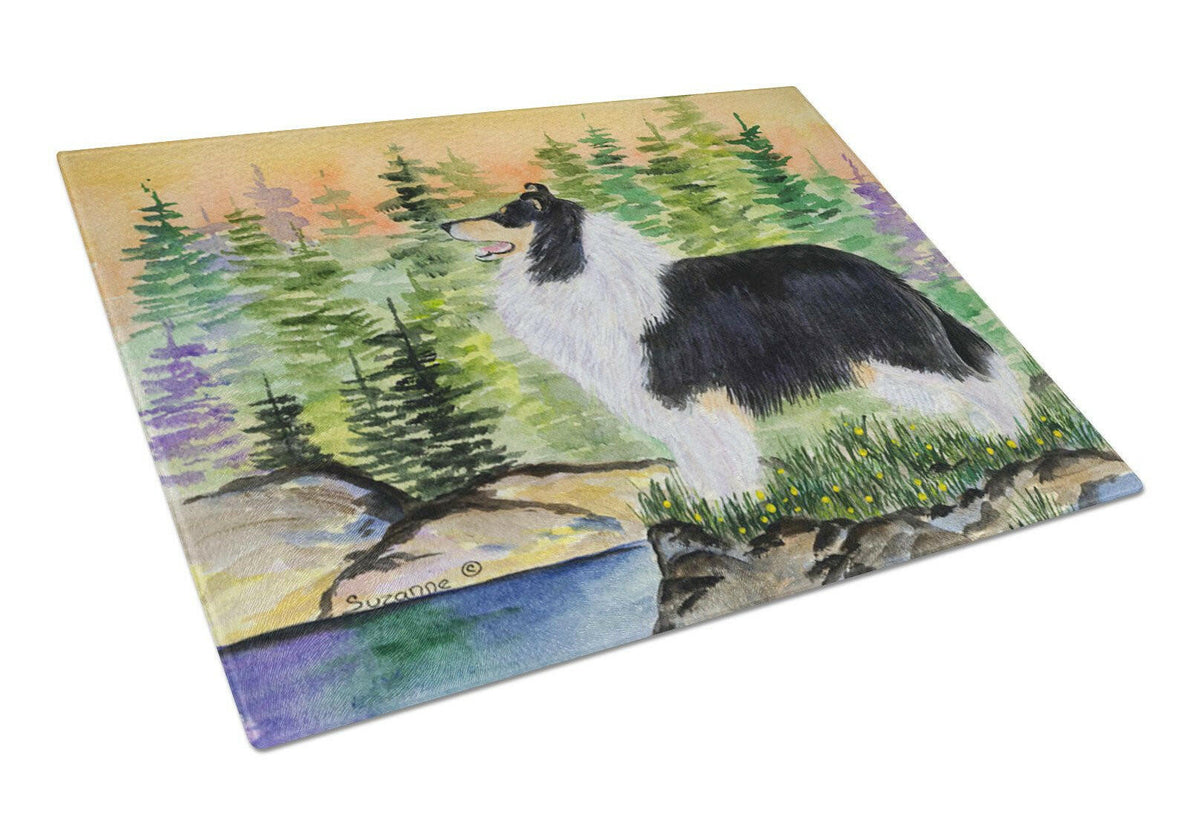 Collie Glass Cutting Board Large by Caroline&#39;s Treasures