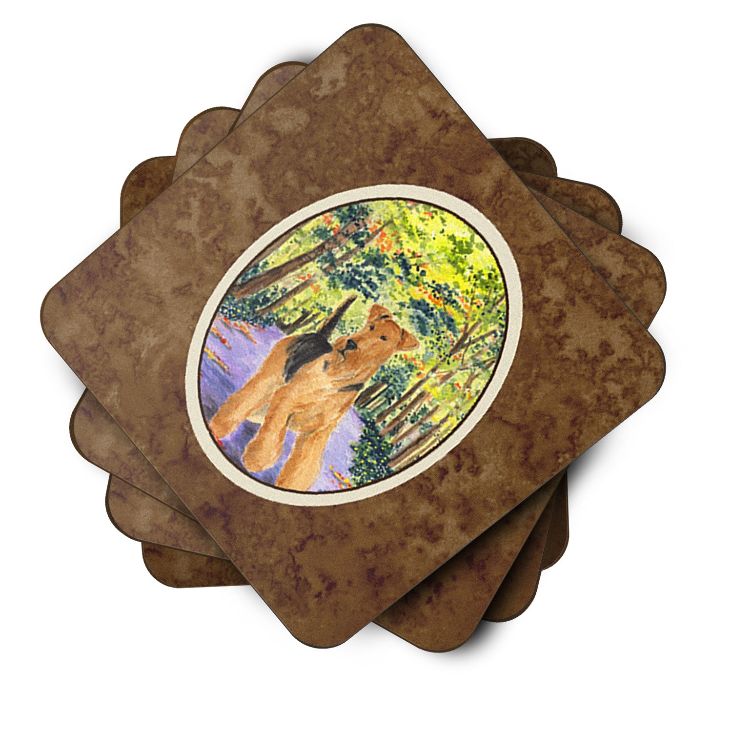 Set of 4 Airedale Foam Coasters - the-store.com