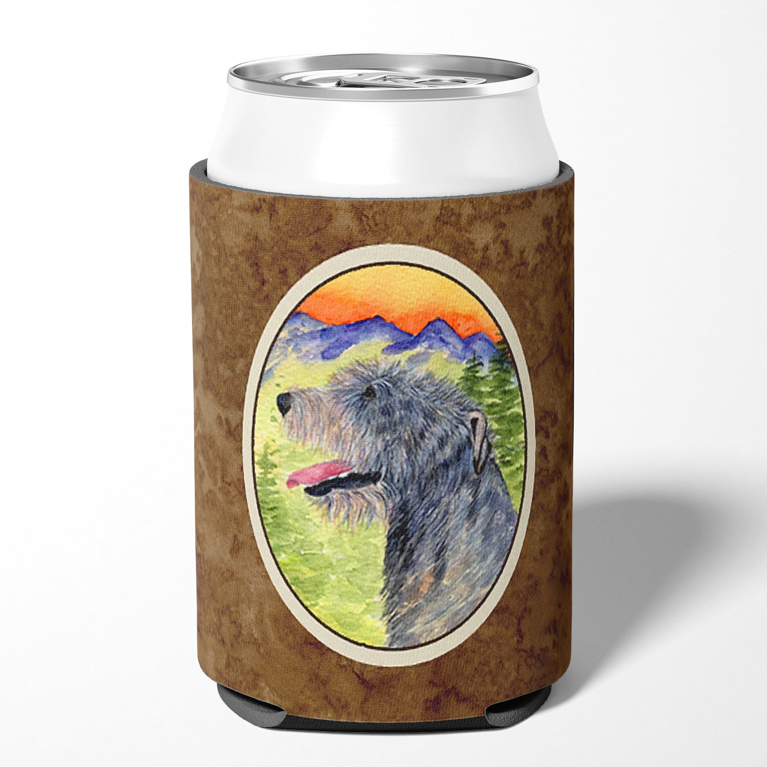 Irish Wolfhound Can or Bottle Beverage Insulator Hugger.