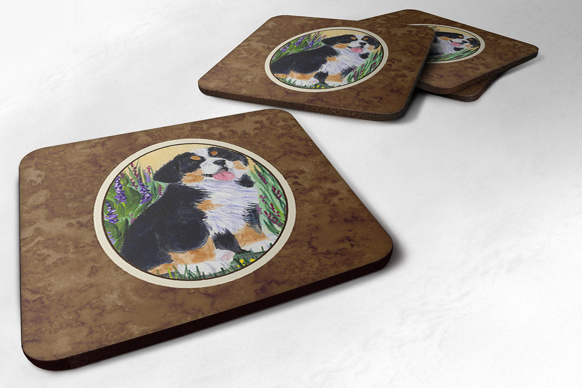 Caroline's Treasures Bernese Mountain Dog Coasters - Set of 4 Lightweight Foam, Absorbent Drink Coasters