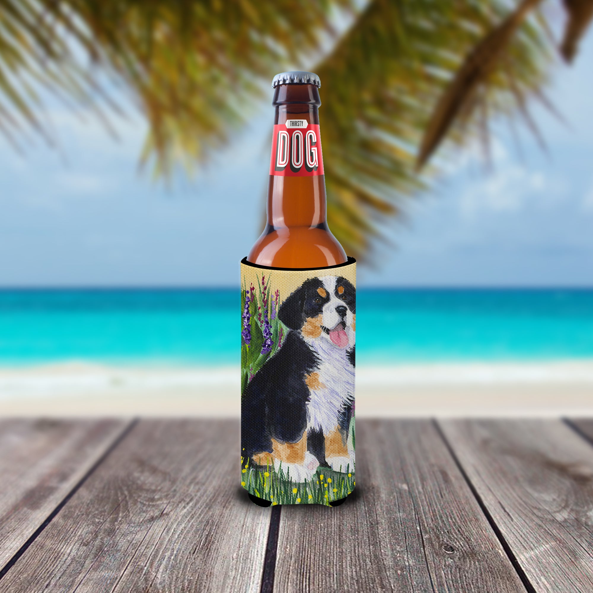 Bernese Mountain Dog Ultra Beverage Insulators for slim cans SS8215MUK