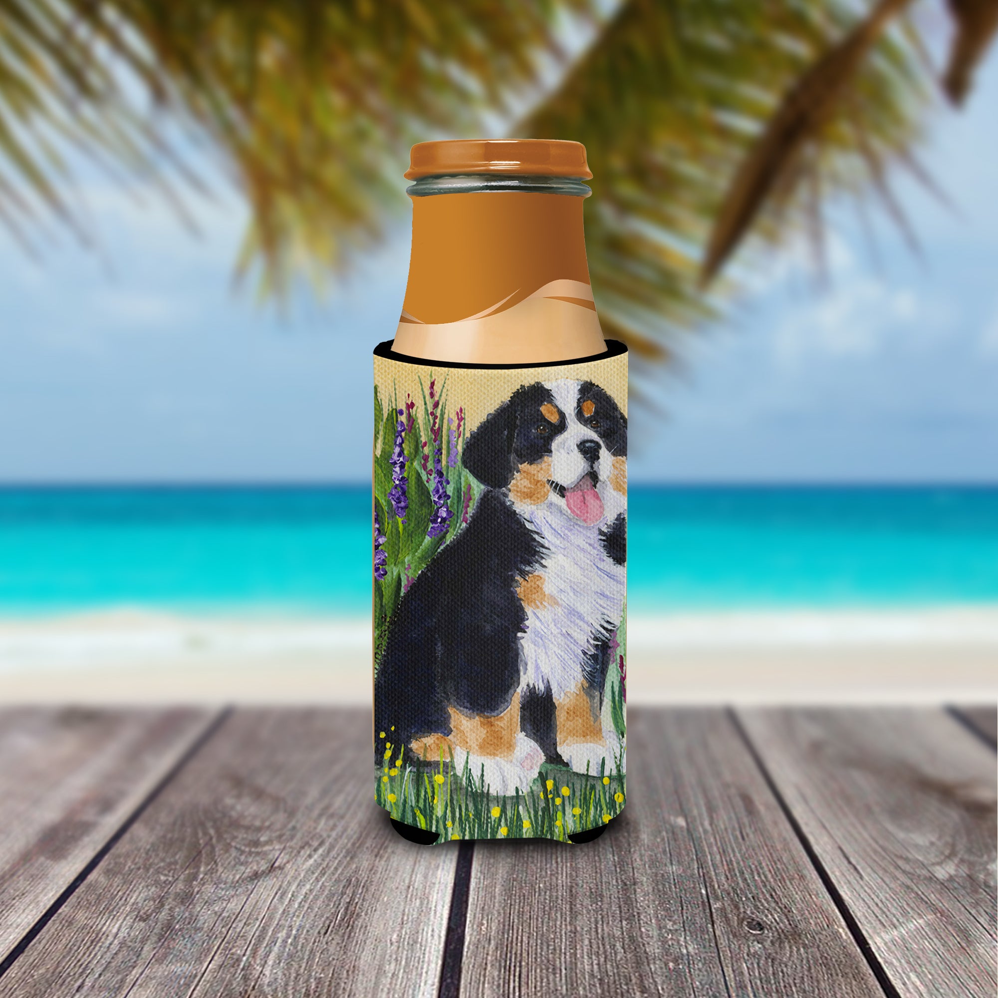 Bernese Mountain Dog Ultra Beverage Insulators for slim cans SS8215MUK.
