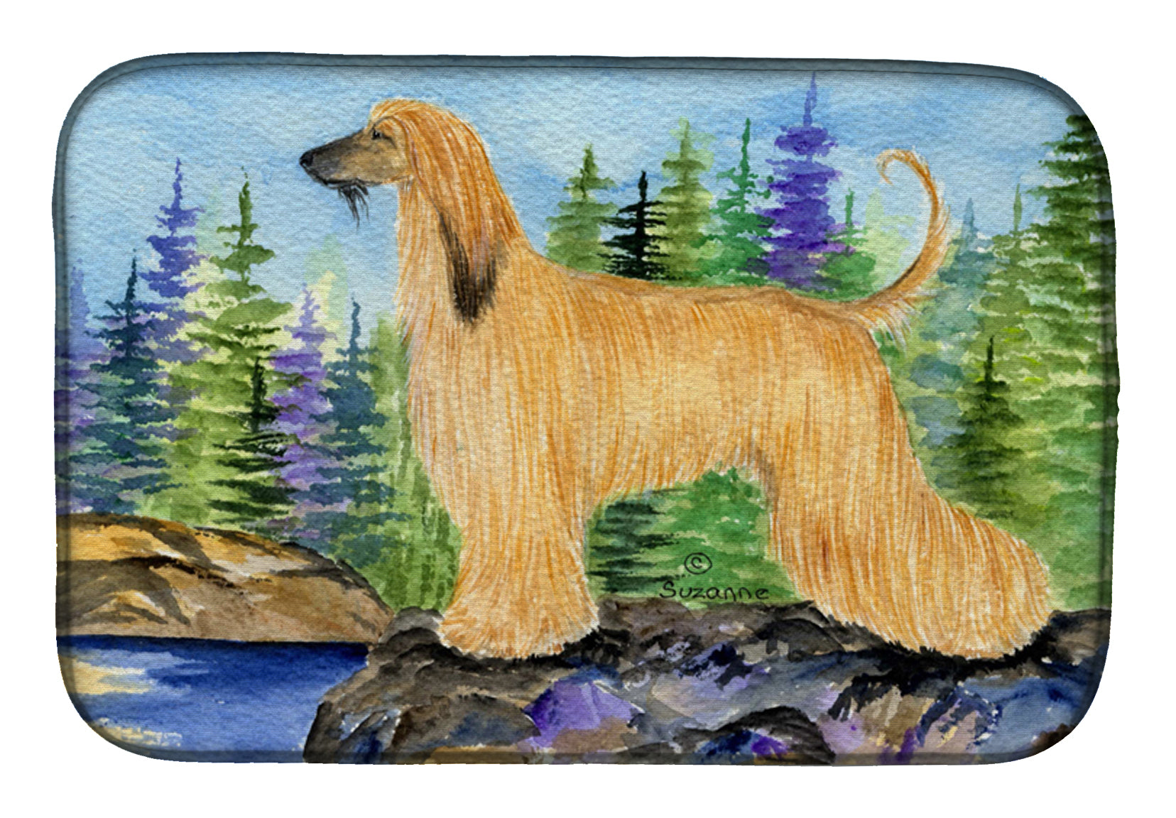 Afghan Hound Dish Drying Mat SS8220DDM  the-store.com.