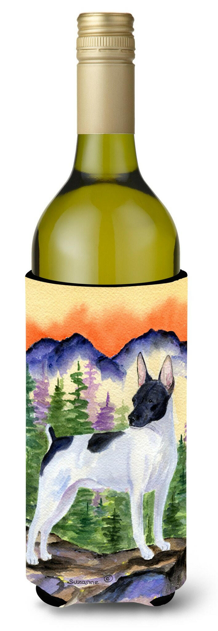 Rat Terrier Wine Bottle Beverage Insulator Beverage Insulator Hugger by Caroline&#39;s Treasures