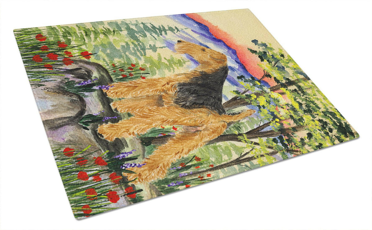 Lakeland Terrier Glass Cutting Board Large by Caroline&#39;s Treasures