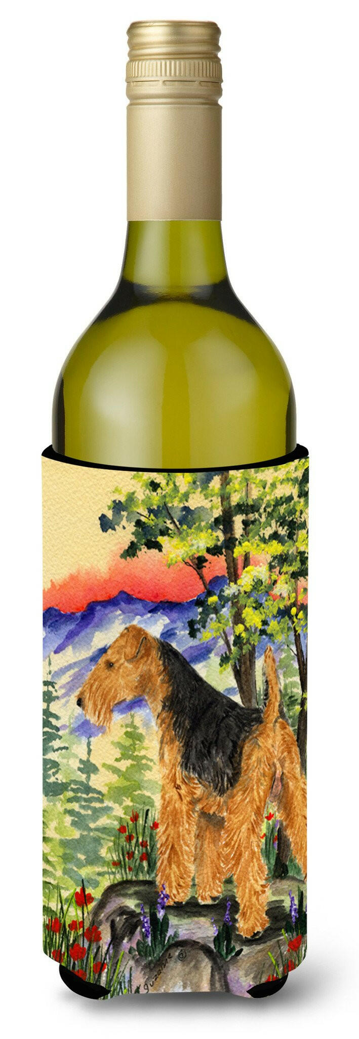 Lakeland Terrier Wine Bottle Beverage Insulator Beverage Insulator Hugger by Caroline&#39;s Treasures