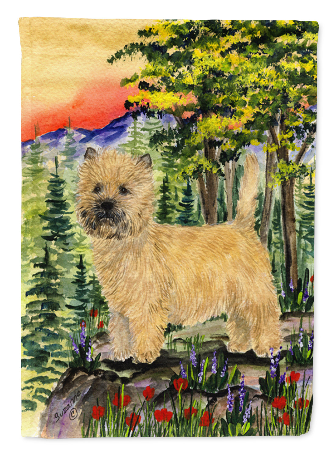 Cairn Terrier Flag Canvas House Size  the-store.com.