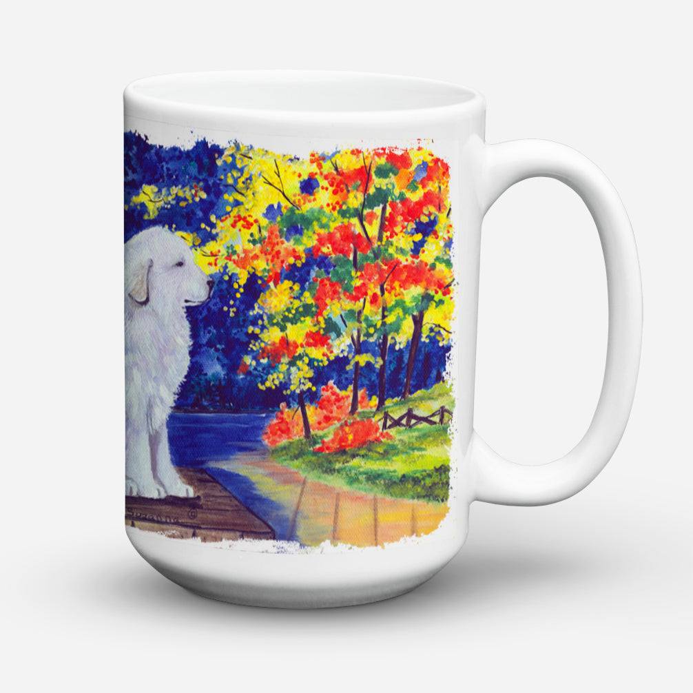Great Pyrenees Dishwasher Safe Microwavable Ceramic Coffee Mug 15 ounce SS8240CM15  the-store.com.