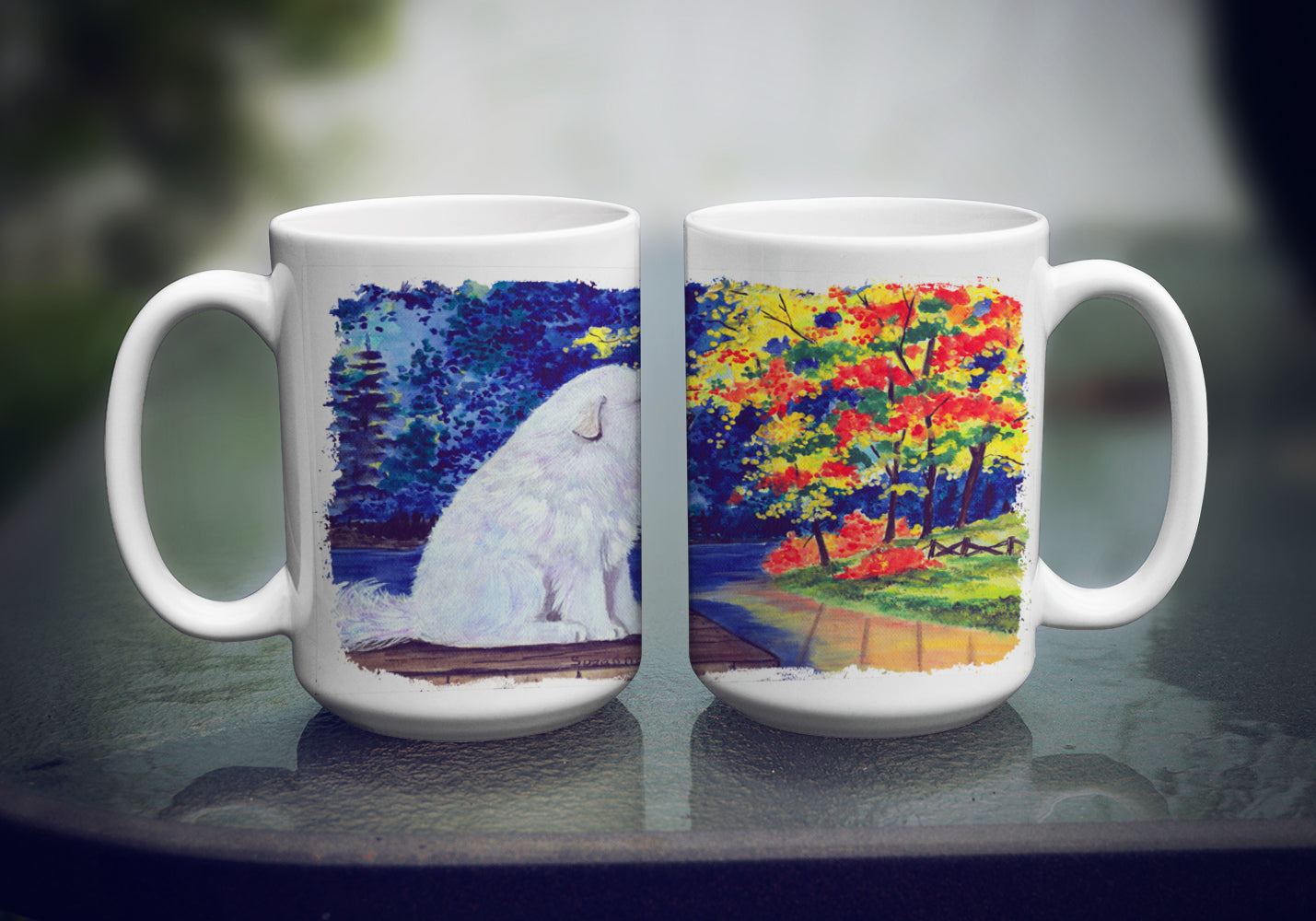 Great Pyrenees Dishwasher Safe Microwavable Ceramic Coffee Mug 15 ounce SS8240CM15  the-store.com.