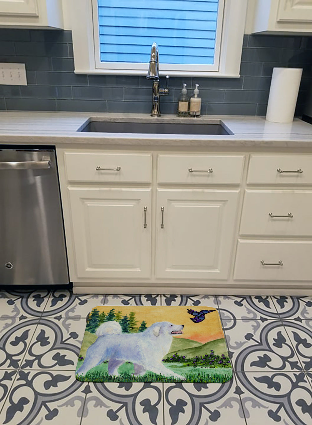 Great Pyrenees Machine Washable Memory Foam Mat SS8241RUG - the-store.com