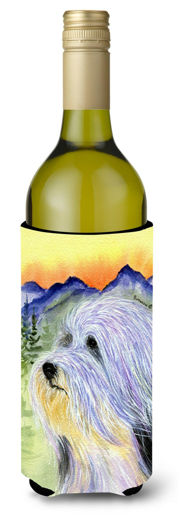Bearded Collie Wine Bottle Beverage Insulator Beverage Insulator Hugger SS8244LITERK by Caroline&#39;s Treasures