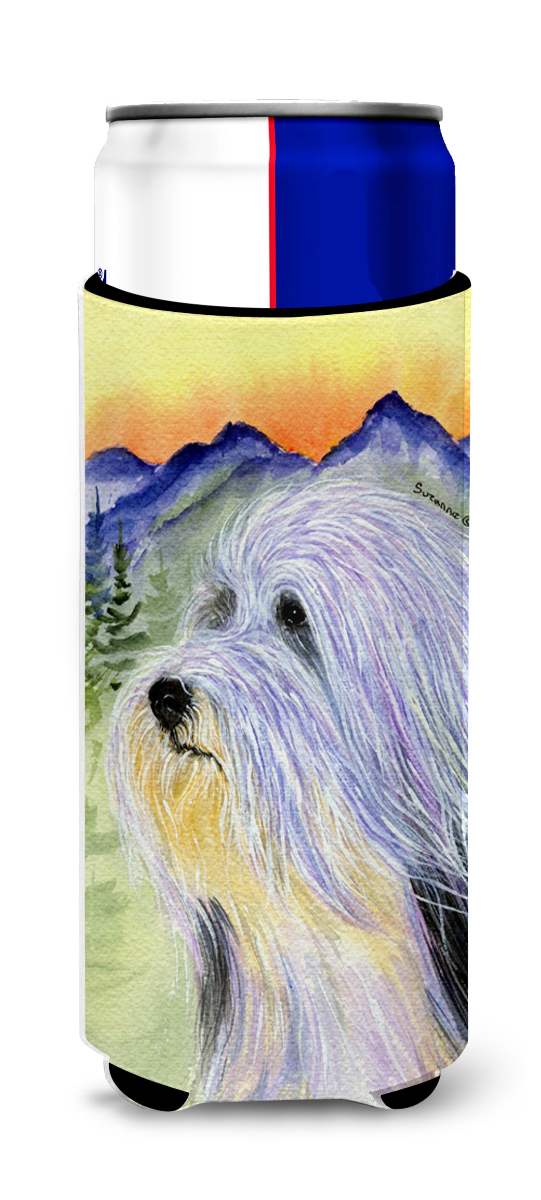 Bearded Collie Ultra Beverage Insulators for slim cans SS8244MUK.