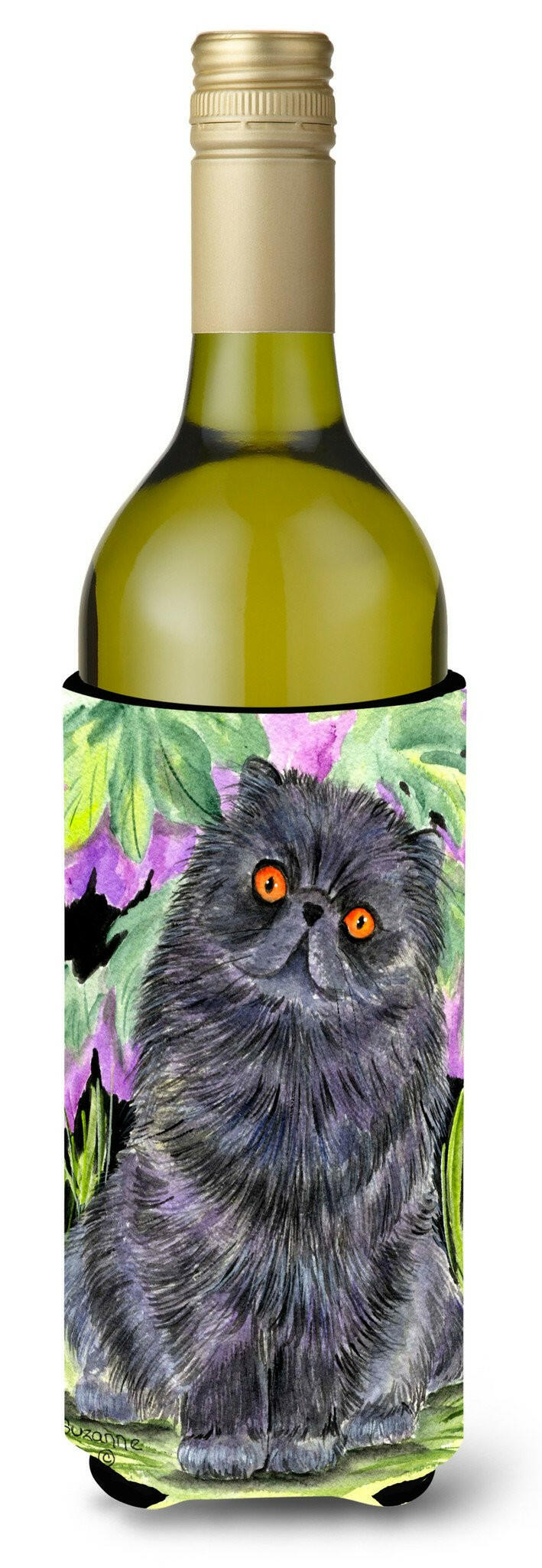 Cat - Persian Wine Bottle Beverage Insulator Beverage Insulator Hugger by Caroline&#39;s Treasures