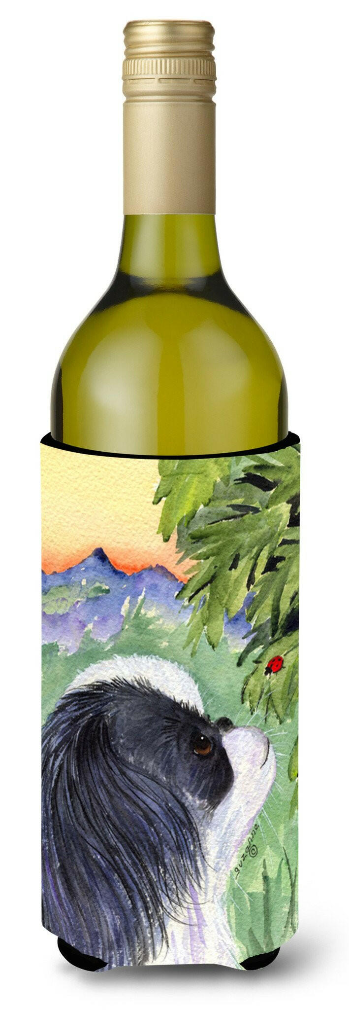 Japanese Chin Wine Bottle Beverage Insulator Beverage Insulator Hugger SS8259LITERK by Caroline&#39;s Treasures