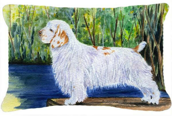 Clumber Spaniel Decorative   Canvas Fabric Pillow by Caroline&#39;s Treasures