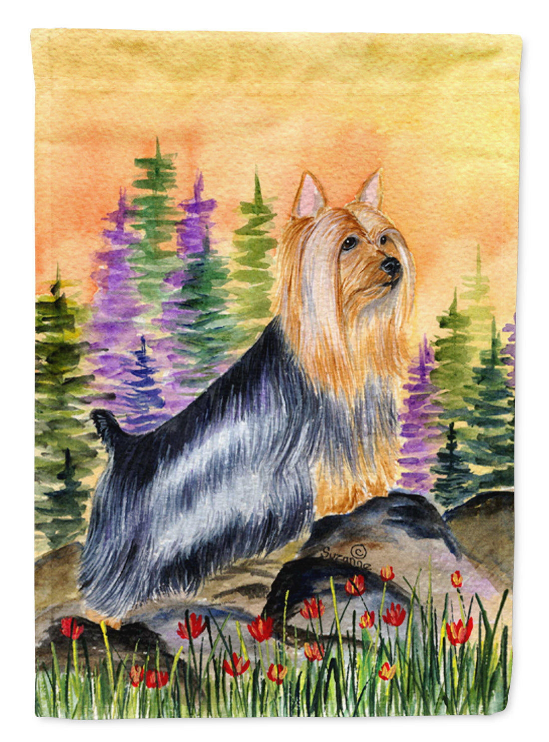Silky Terrier Flag Canvas House Size  the-store.com.