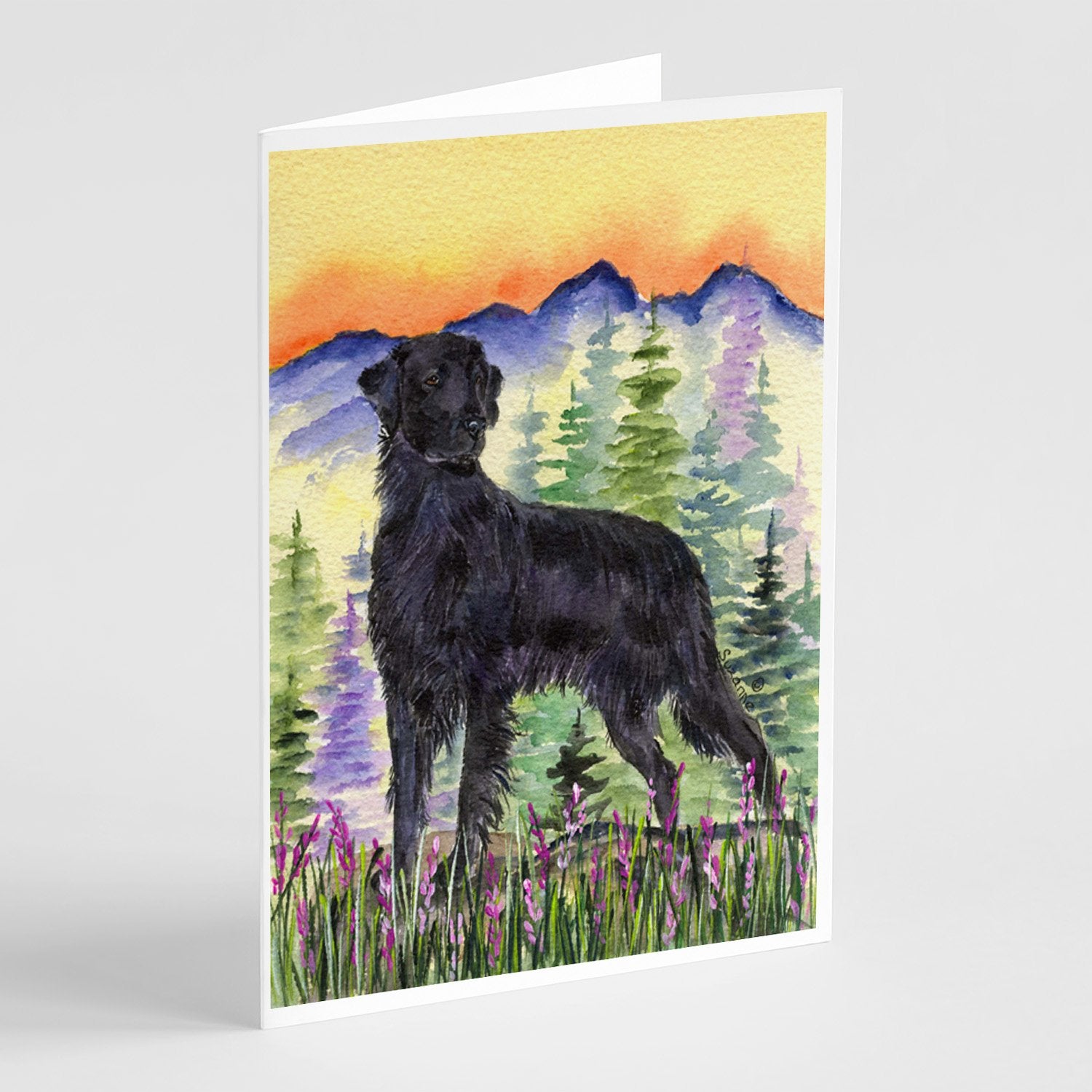 Buy this Flat Coated Retriever Greeting Cards and Envelopes Pack of 8