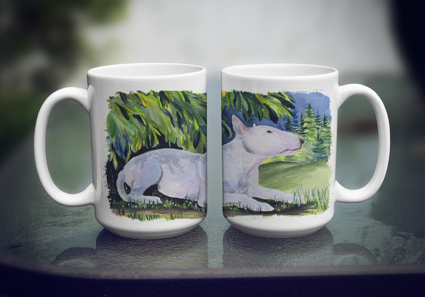 Bull Terrier Dishwasher Safe Microwavable Ceramic Coffee Mug 15 ounce SS8266CM15  the-store.com.