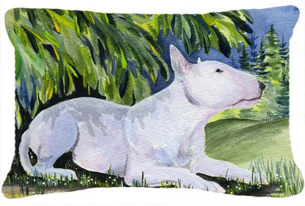 Bull Terrier Decorative   Canvas Fabric Pillow by Caroline&#39;s Treasures