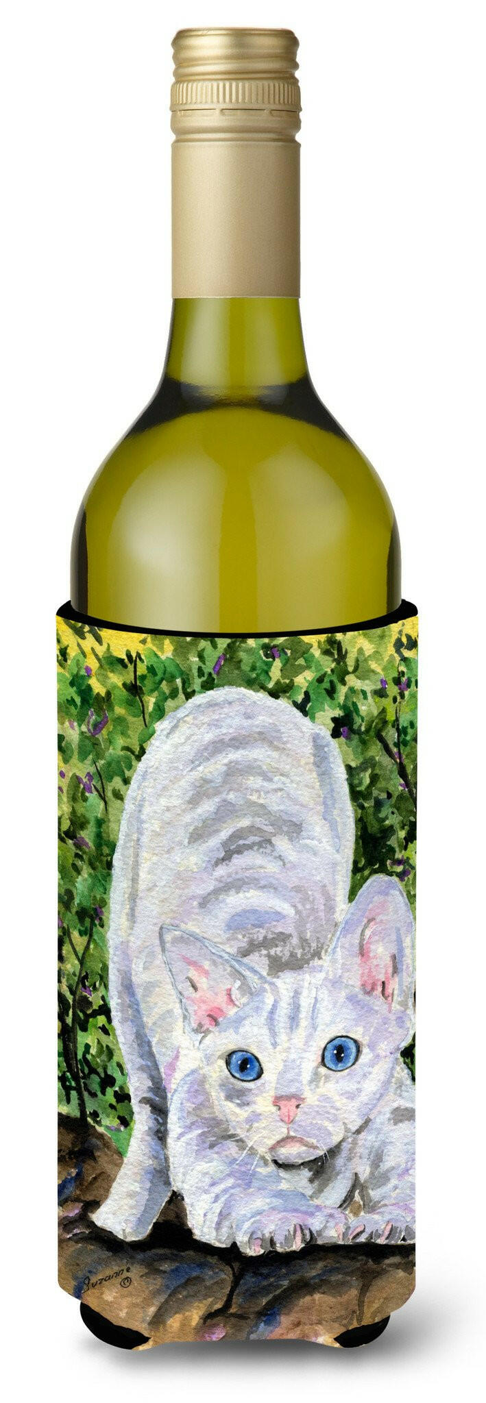 Cat - Devon Rex Wine Bottle Beverage Insulator Beverage Insulator Hugger by Caroline&#39;s Treasures