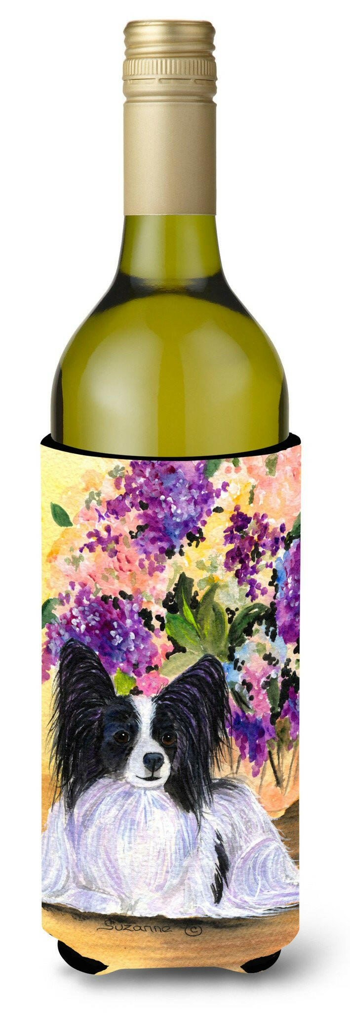 Papillon Wine Bottle Beverage Insulator Beverage Insulator Hugger SS8288LITERK by Caroline&#39;s Treasures