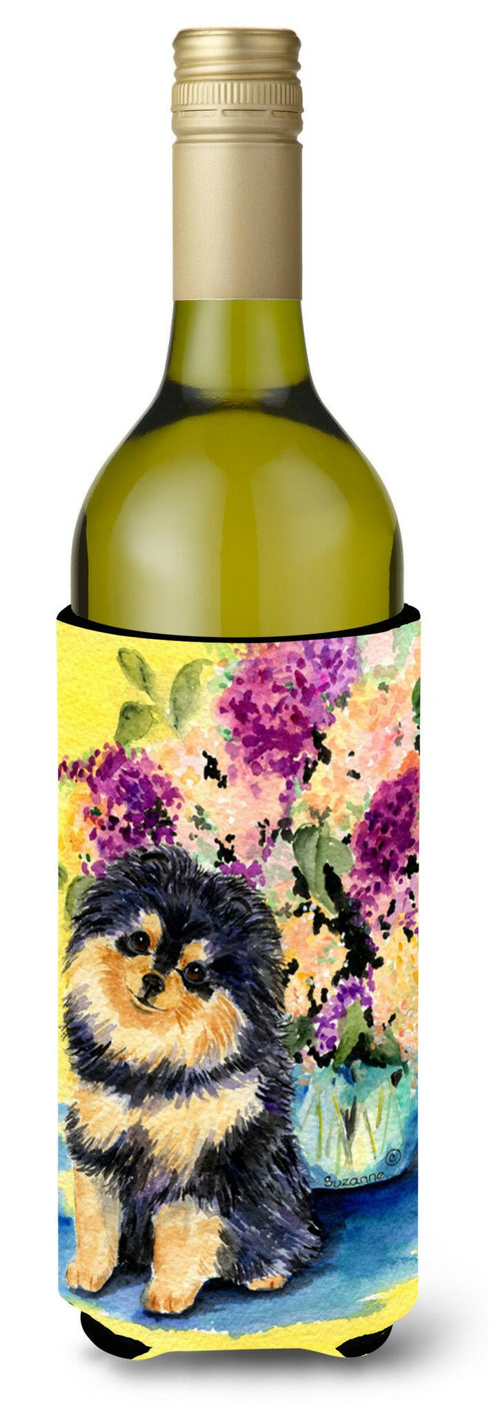Pomeranian Wine Bottle Beverage Insulator Beverage Insulator Hugger SS8290LITERK by Caroline&#39;s Treasures