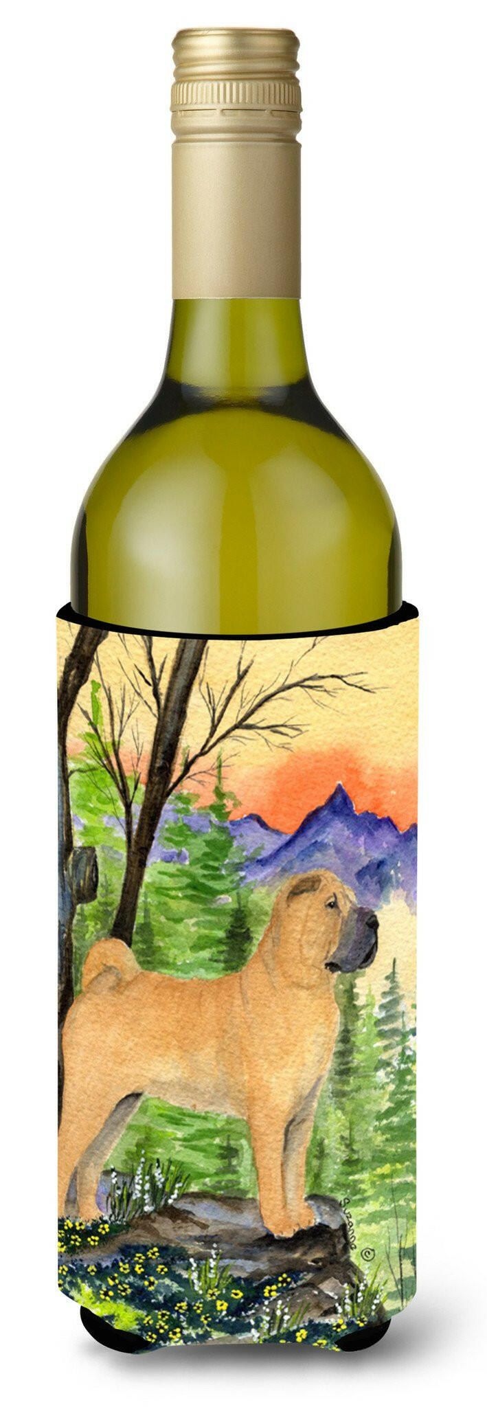 Shar Pei Wine Bottle Beverage Insulator Beverage Insulator Hugger SS8324LITERK by Caroline&#39;s Treasures