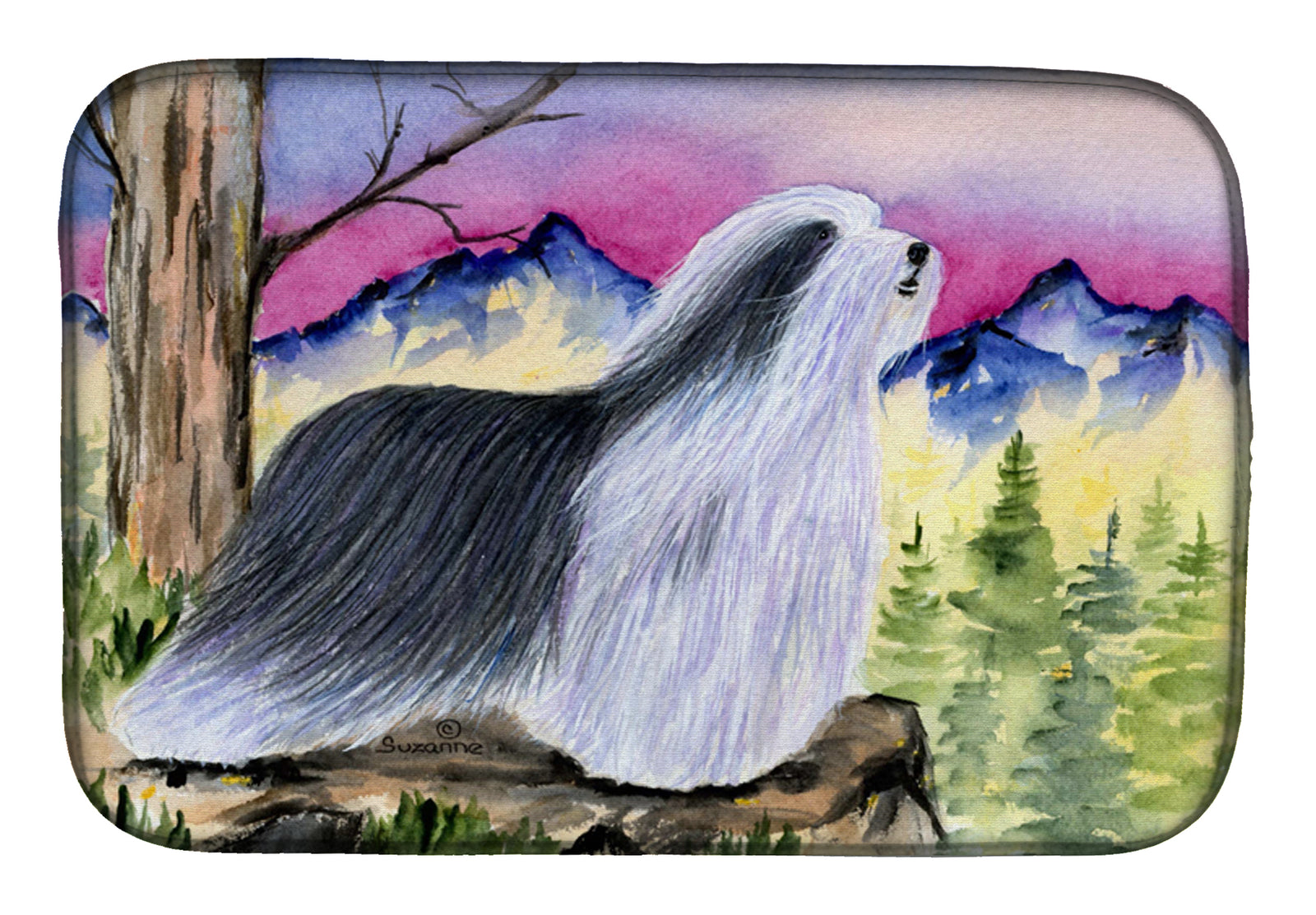 Bearded Collie Dish Drying Mat SS8338DDM  the-store.com.