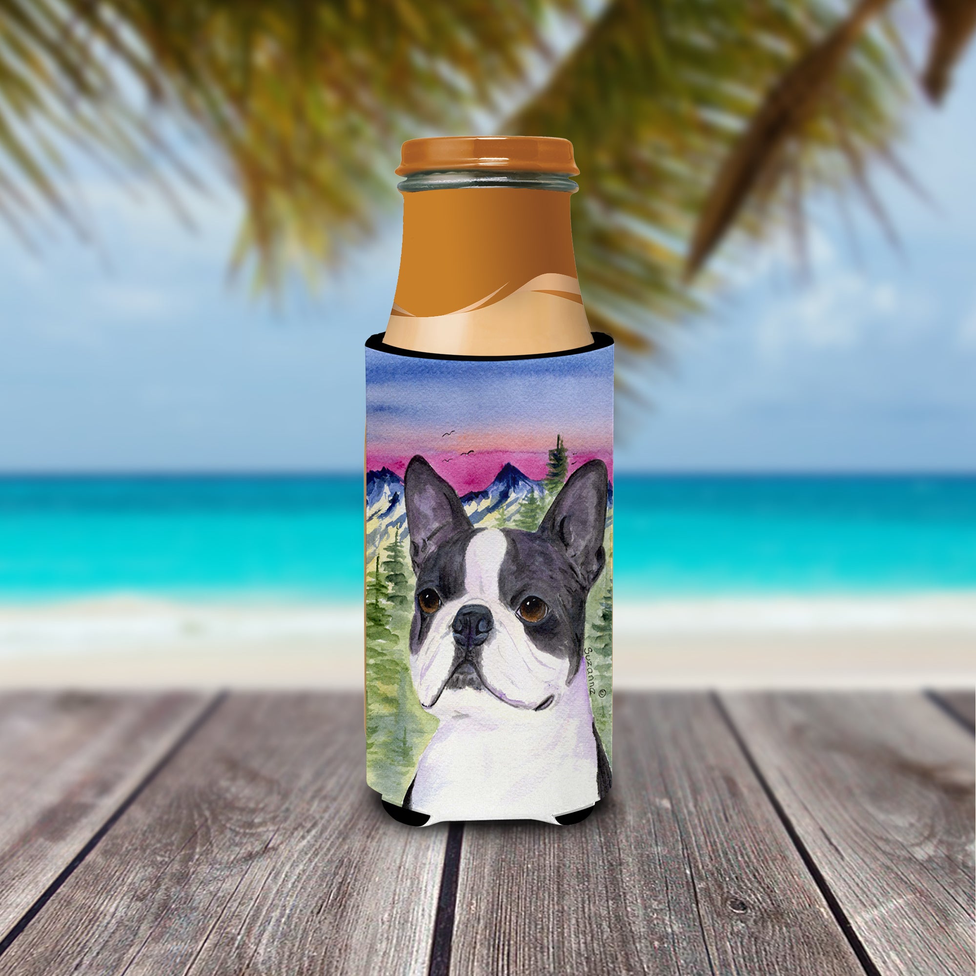 Boston Terrier Ultra Beverage Insulators for slim cans SS8339MUK