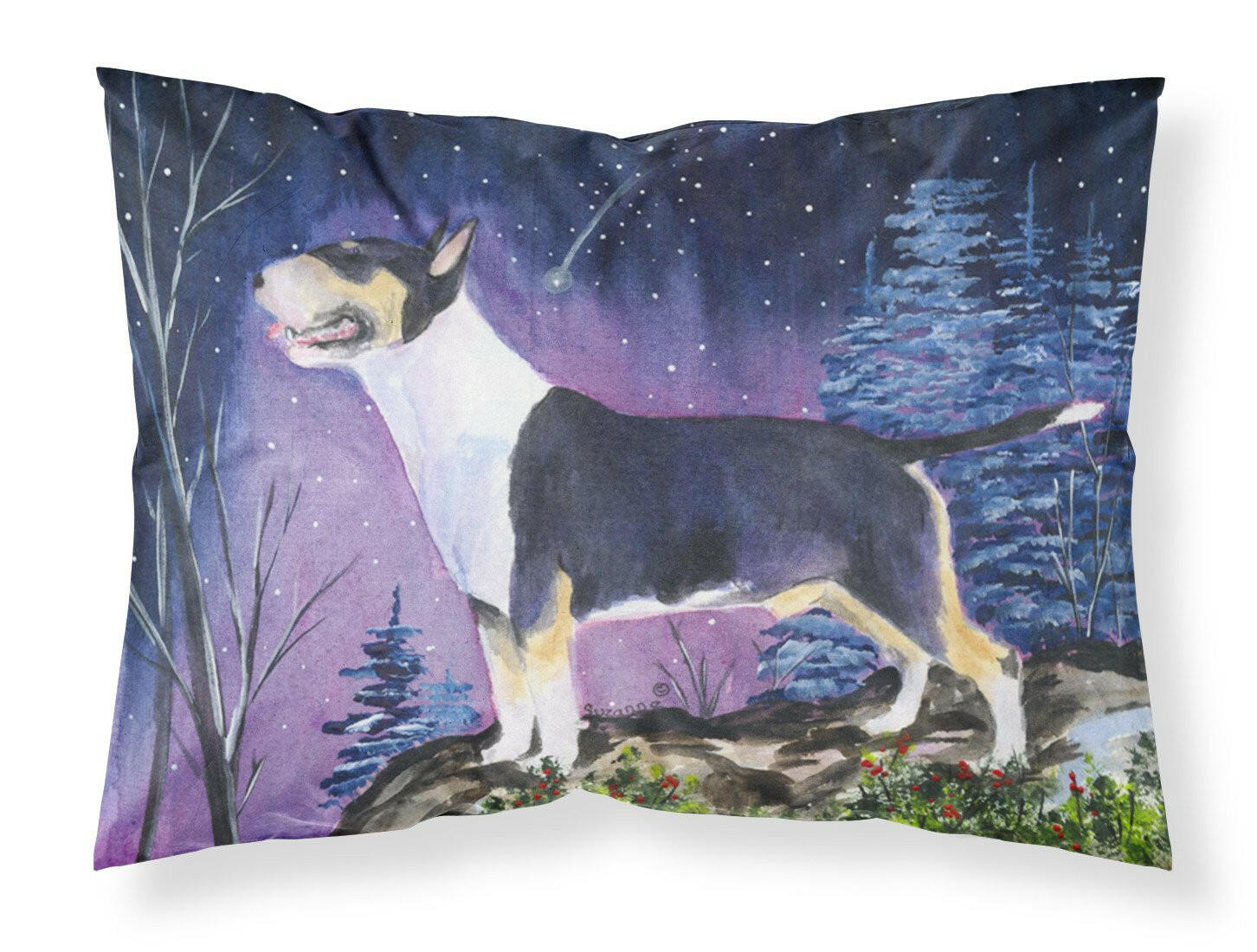 Bull Terrier Moisture wicking Fabric standard pillowcase by Caroline's Treasures