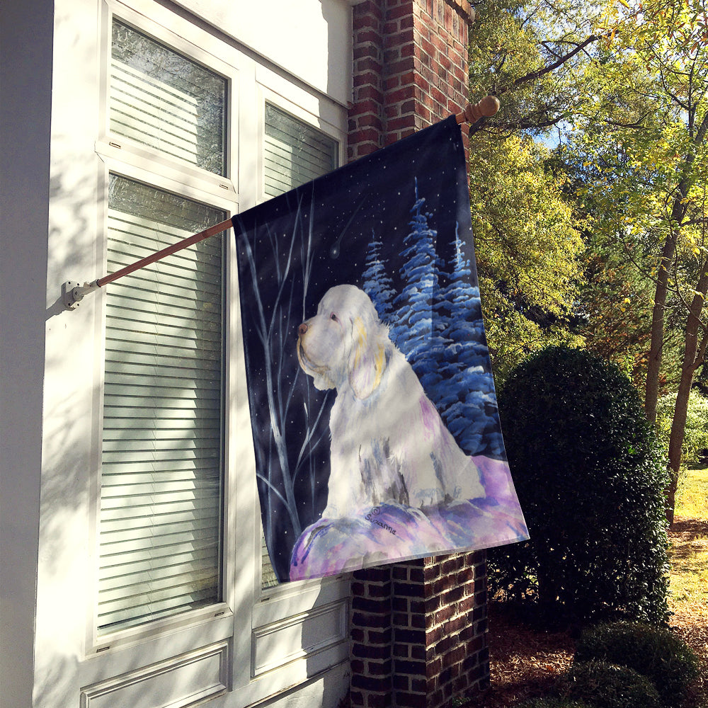 Clumber Spaniel Flag Canvas House Size  the-store.com.
