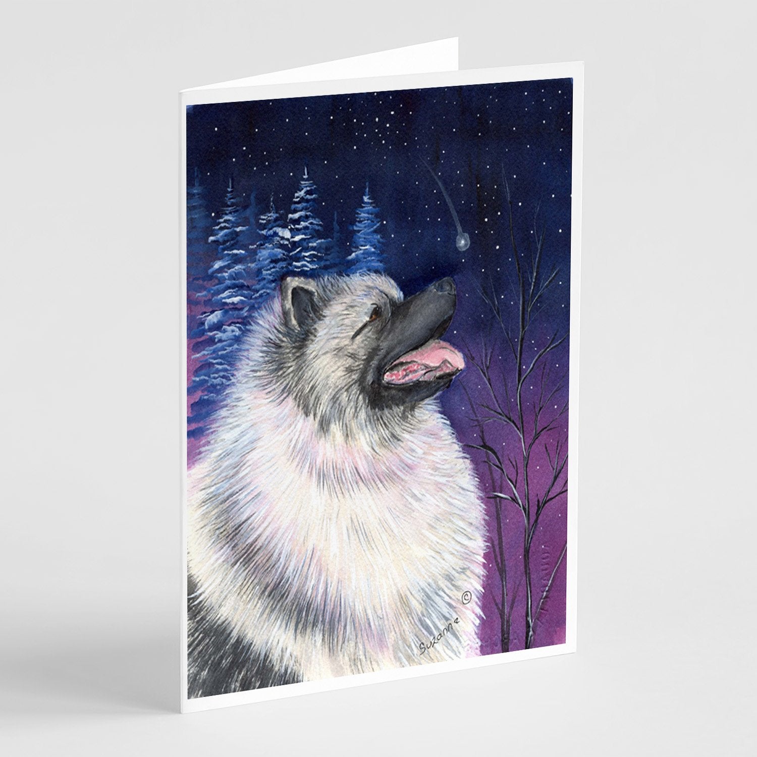 Buy this Starry Night Keeshond Greeting Cards and Envelopes Pack of 8