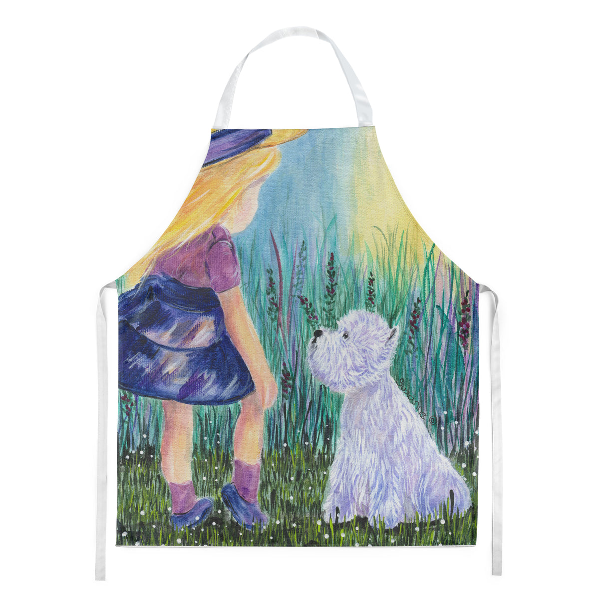 Little Girl with Westie Apron - the-store.com