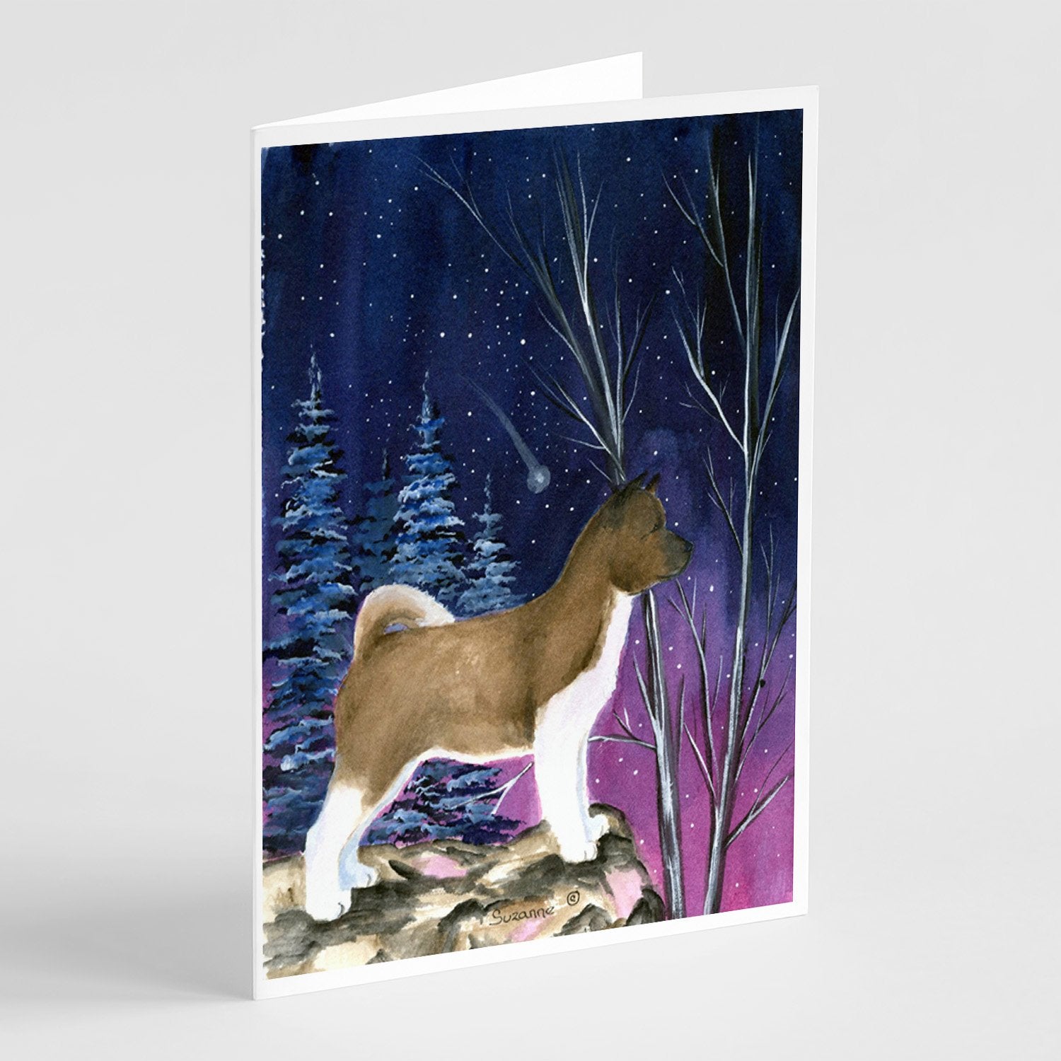 Buy this Starry Night Akita Greeting Cards and Envelopes Pack of 8