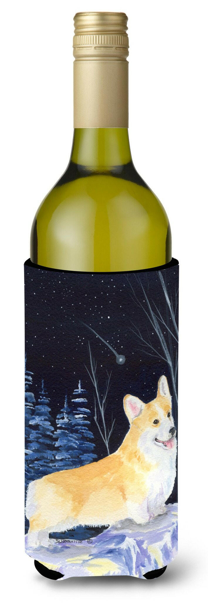 Starry Night Corgi Wine Bottle Beverage Insulator Beverage Insulator Hugger by Caroline's Treasures