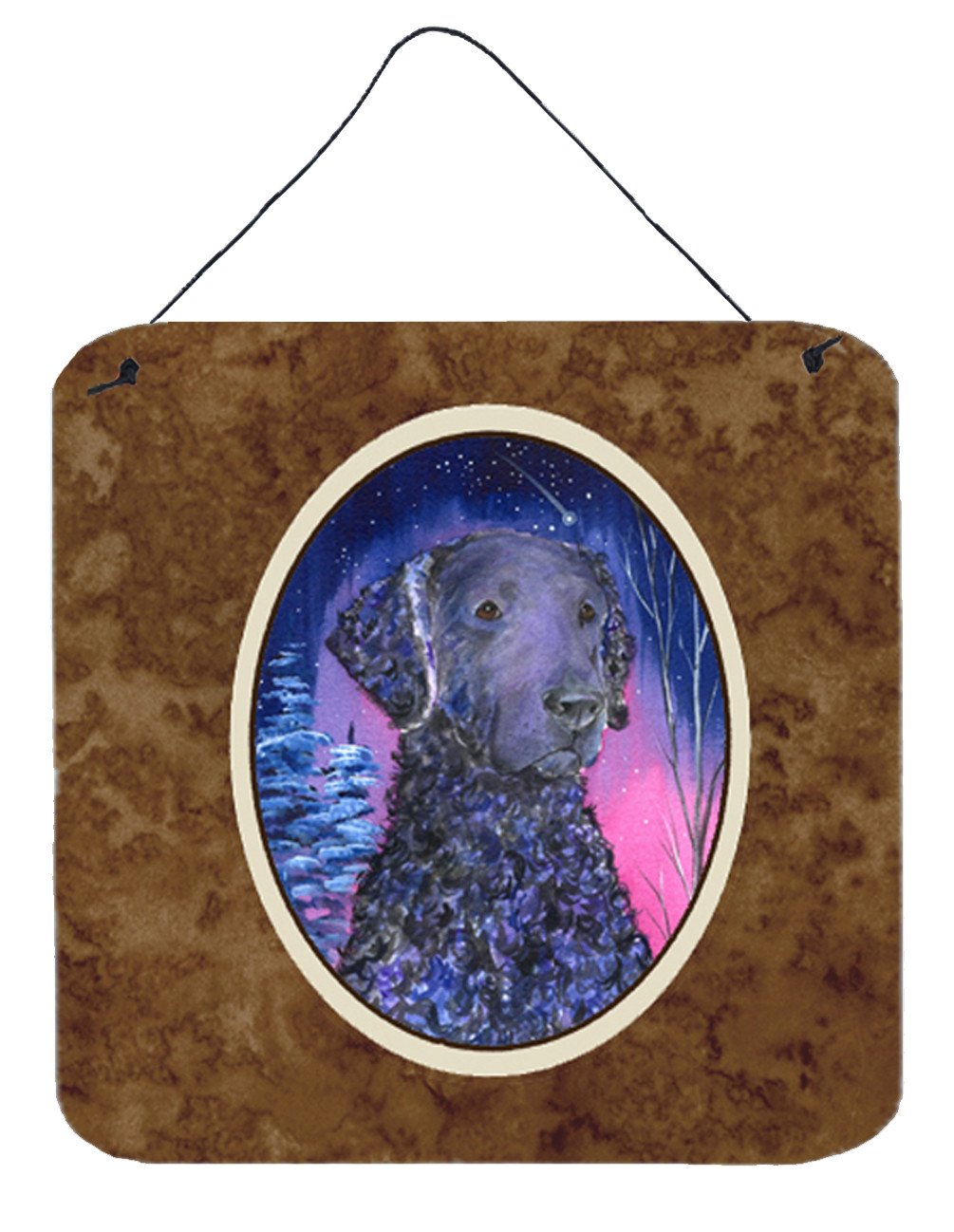 Starry Night Curly Coated Retriever Aluminium Metal Wall or Door Hanging Prints by Caroline&#39;s Treasures