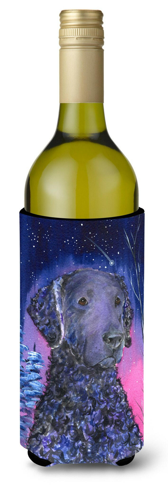 Starry Night Curly Coated Retriever Wine Bottle Beverage Insulator Beverage Insulator Hugger by Caroline&#39;s Treasures